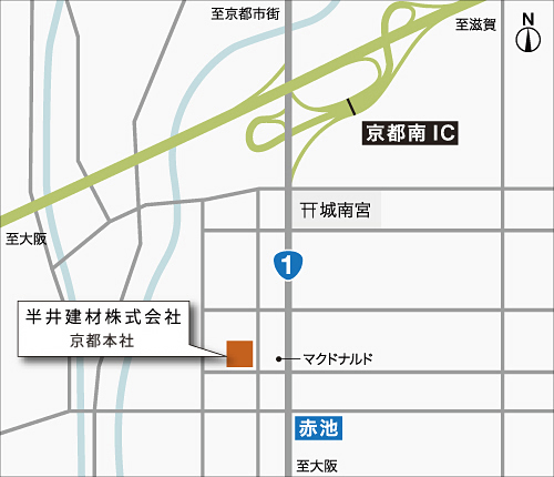 半井建材株式会社　京都本社　地図